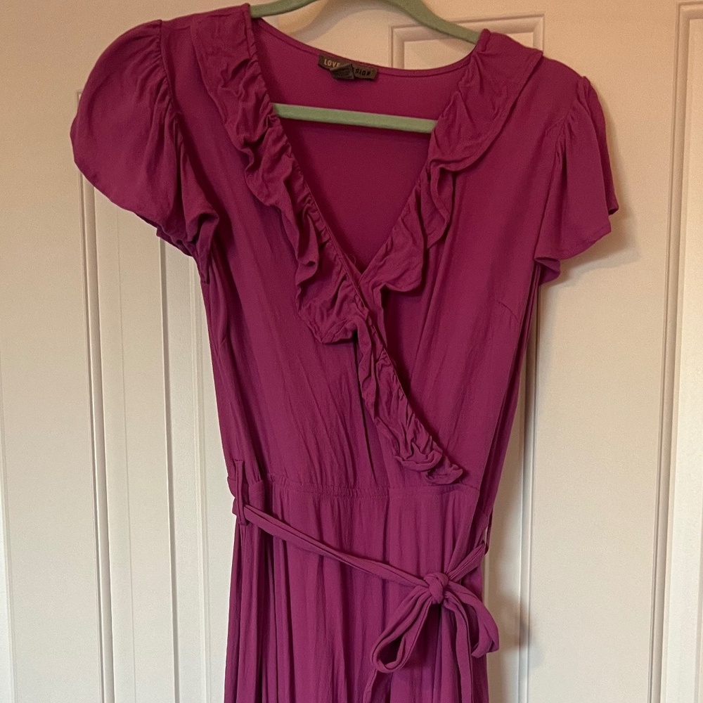 Fuschia ruffled dress